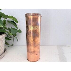 Vintage Hammered Copper Pasta Container & Lid Brass Pasta Sign - Made in Korea